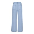thumbnail image 6 of Cutuoiiu Women's Casual Plus Size High Waist Loose Wide Leg Cropped Denim Jeans with Patch Pockets Gifts, 6 of 6