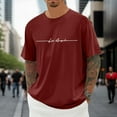 thumbnail image 2 of Oversized Men's Summer T Shirt Crew Neck Short Sleeve Casual Tee with City Print Loose Fit Comfortable Athletic Style, 2 of 4