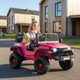 thumbnail image 2 of Costway 24V Ride On Car with Remote Control Music LED Headlights Spring Suspension for Kids Pink, 2 of 9