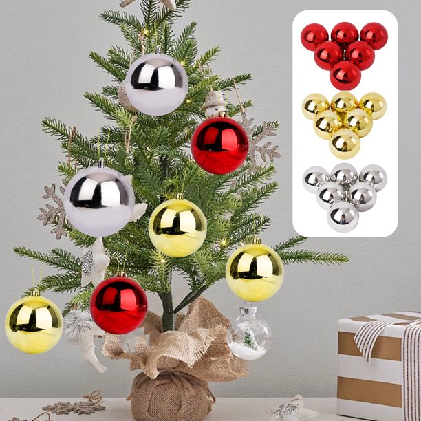 Ganfancp 4Cm6Pc Chapado de Navidad Bola de Navidad Ventana Árbol de Navidad Diseño Árbol de Navidad Colgante Liquidación Ventas Hoy Ofertas Prime 6X Bolas de Navidad