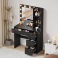 thumbnail image 3 of Vanity Desk with Mirror and Lights - Makeup Vanity Desk with 4 Drawers, Built-in Power Outlet & USB, Adjustable LED Lighting, Makeup Table for Bedroom, 3 of 6