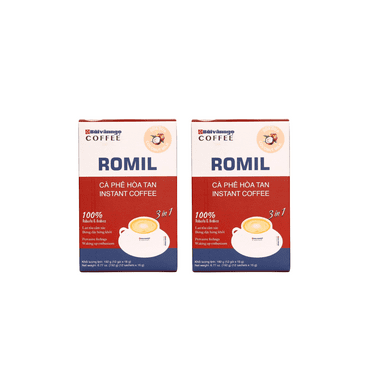 (Pack of 2) IBVN Romil Instant Coconut Milk Coffee 6.77 oz ( 12 sachets per box) | BUIVANNGO COFFFEE | Vietnamese Coffee