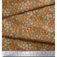 thumbnail image 3 of Soimoi Brown Modal Satin Fabric Leaves,White Floral & Snake Reptile Print Fabric by The Yard 42 Inch Wide, 3 of 3