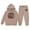Khaki, variant on Hwmodou Baby Girls Outfit Sets Toddler Girl Boy Long Sleeve Solid Warm Hoodie Pullover Tops Pants Kids Outfits Sweat Suit,2-Piece,Size 1-9Y