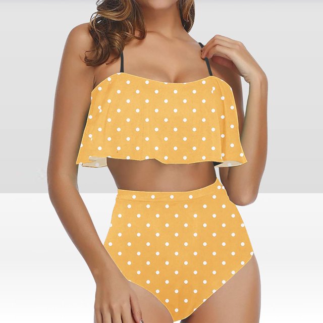 Pisexur Tankini Swimsuits for Women Tummy Control Two Piece Bathing Suits Ruffled Flounce Tankini Top with High Waisted Bottom Bikini Set