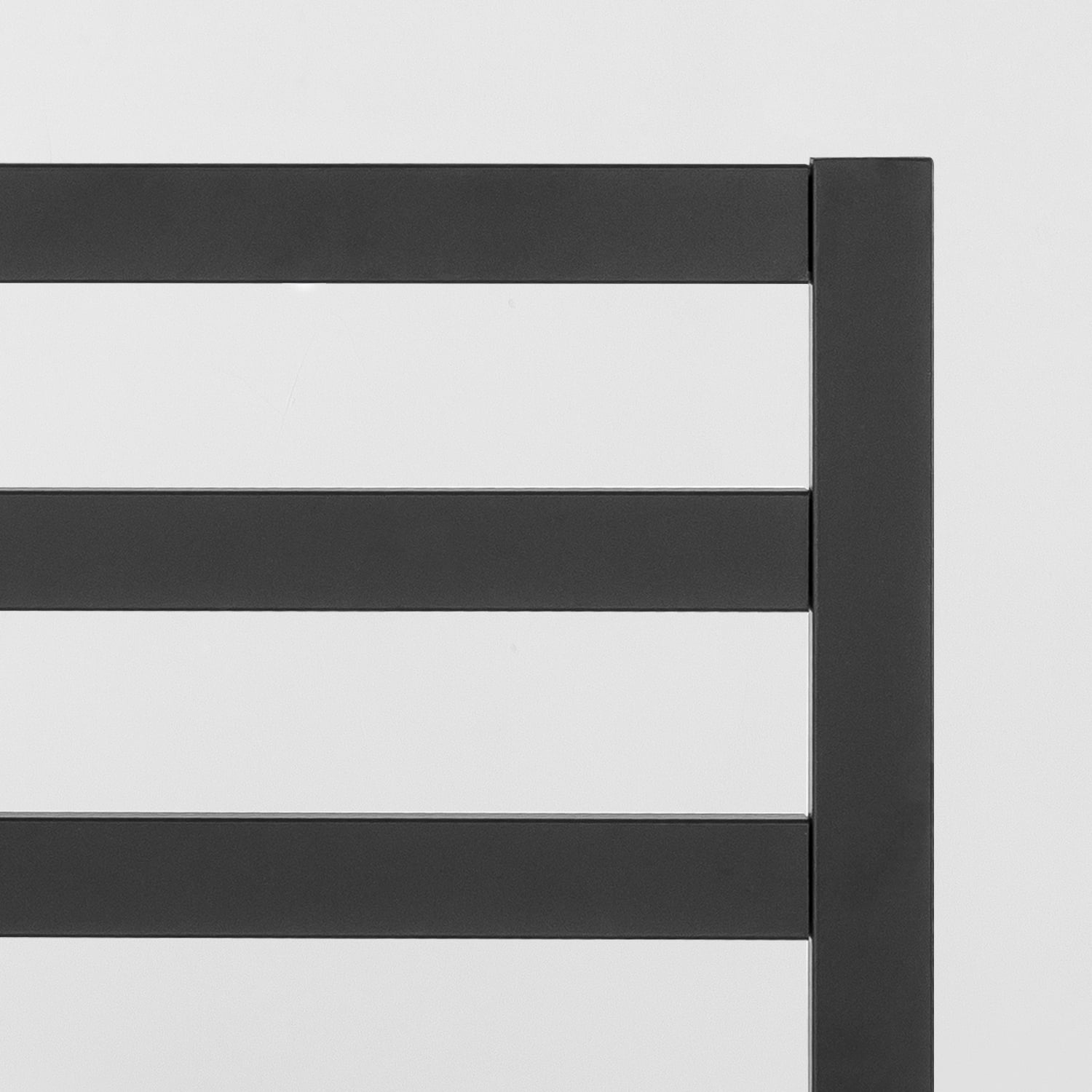 Mellow Modernista 14" Metal Platform Bed with Headboard and Wooden Slats, Black, Twin