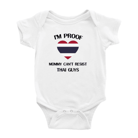 

I m Proof Mommy Can t Resist Thai Guys Cute Baby Bodysuits Newborn Clothes (White 12-18 Months)