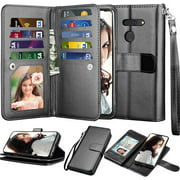 Njjex Compatible with LG G8 ThinQ Case/LG G8/ LG G8 ThinQ Wallet Case, [9 Card Slots] PU Leather ID Credit Holder Folio