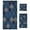 Dark Blue Fan-shaped Pattern, variant on 3 Piece Bath Towels Set Bath Towel, Hand Towel and Face Towel for Bathroom, Gym, Hotel Natural Abstract Shapes