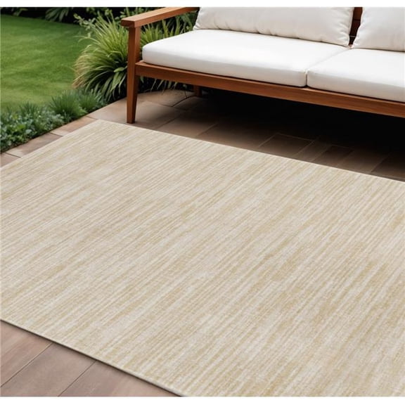 HomeRoots 573243 12 x 15 ft. Ivory & Gold Abstract Indoor & Outdoor Rectangle Area Rug