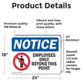thumbnail image 2 of (2 Pack) Employees Only Beyond This Point OSHA Notice Sign 24 Inch X 18 Inch Vinyl Label Decal Sticker Weather Resistant, UV Protected for Workplace, Business, and Construction Site,, 2 of 7