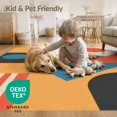 thumbnail image 4 of ODIKA 4'x6' Orange Blue Geometric Elegance in Modern Washable Area Rug Abstract Architectural Motifs for Contemporary for Dorm Room, Small Living Stain Resistant Low Profile, Easy Care, 4 of 7
