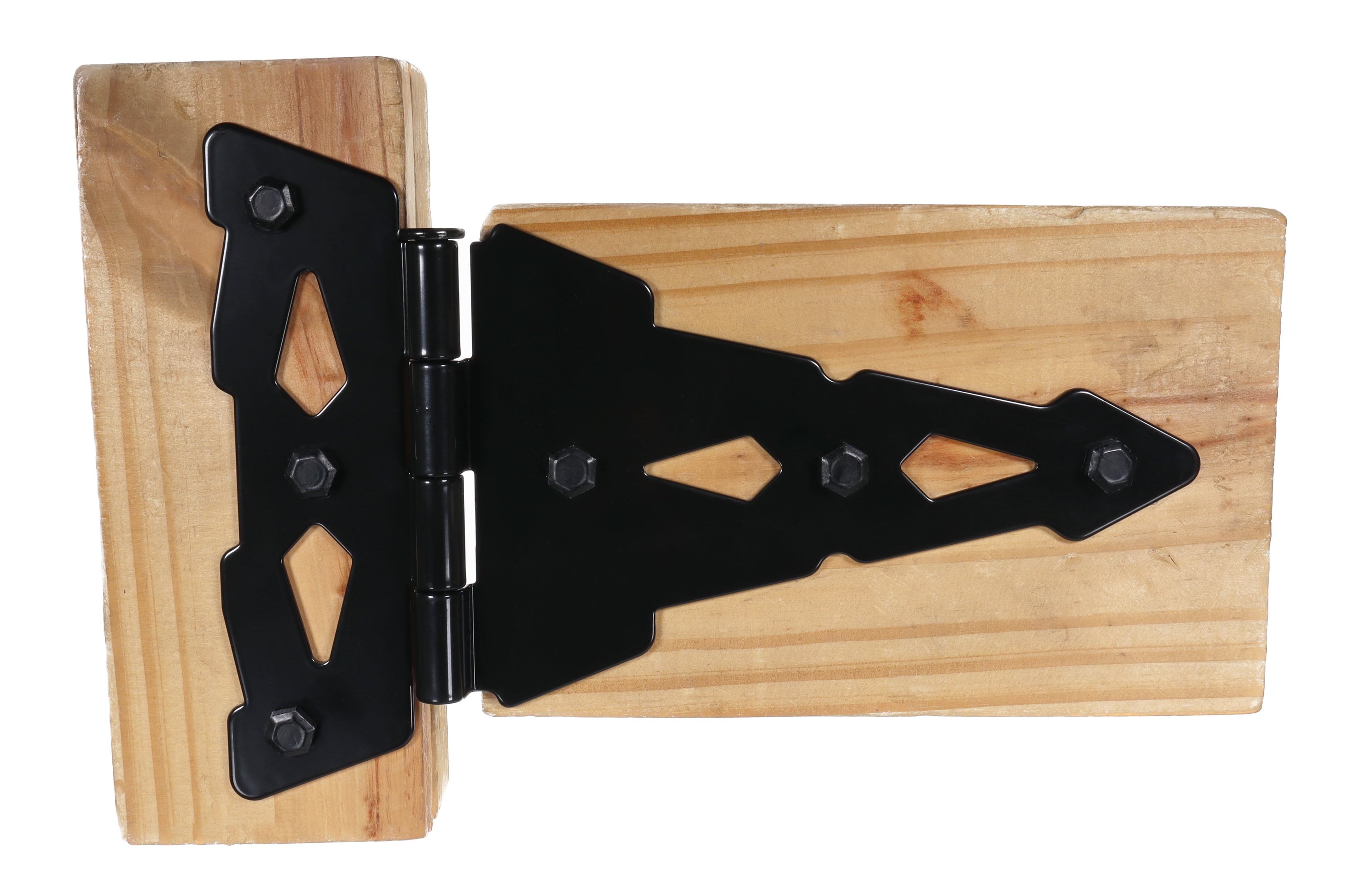 8in Decorative T Hinge | Heavy Duty Zinc Wood Gate Hinge | Pair – Black