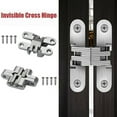 2 Pack Hinge 180 Degree Invisible Folding Door Concealed Cross Hinges