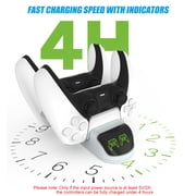 Etpark White PS5 Controller Charger, Charging Station for PlayStation 5 Controllers, Dual Charging Dock with LED Indicator