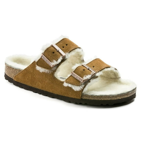 BIRKENSTOCK Unisex Arizona Shearling Mink Suede/Natural Shearling - 1001128