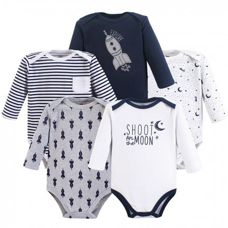 

Yoga Sprout Baby Boy Cotton Long-Sleeve Bodysuits 5pk Moon 3-6 Months