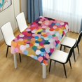 thumbnail image 4 of Yayeee Tablecloths 54" x 72" Rectangle Wrinkle Resistant Party Table Cover, Black Colorful Circles, 4 of 8