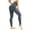 Wash blue, variant on High Waisted Women's Tummy Ribbed Seamless Bottoms Workout Full Length Yoga Pants