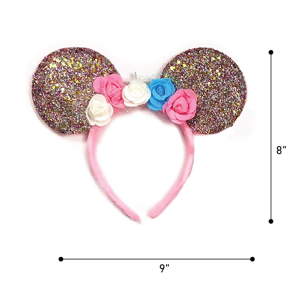 Details about   Birthday Party Edition Red Minnie Mouse Ears Mickey Artificial Flower Headband 