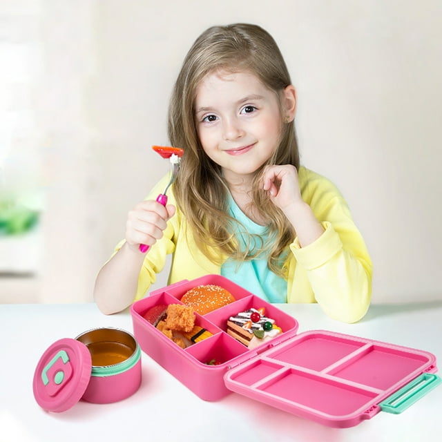 Solution de Rangement Alimentaire pour Usage Quotidien Contenant à Lunch Bento Durable et Portable avec Conception Étanche Pot à Soupe de 12 Oz et Couverts Inclus pour l'École et les Activités Extérieures