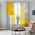 thumbnail image 4 of Yellow Abstract Kitchen Curtains Window Panels, Grey Geometric Oil Painting Vintage Gradient Insulated Window Treatment Curtain, Grommet Curtains for Bedroom/Living Room/Bathroom, 2 Piece 42"Wx84"L, 4 of 8