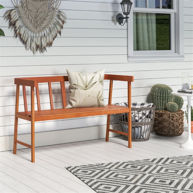 Banco de Jardín de Madera Acacia Costway para 2 Personas con Respaldo Apoyabrazos 110 x 46 x 72 cm