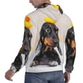 thumbnail image 6 of Kdxio Dachshund Sitting in Bathtub Print Mens Casual Hooded Collar Drawstring Hoodies Pullover Sweatshirts Casual Long Sleeve Shirts-4X-Large, 6 of 7