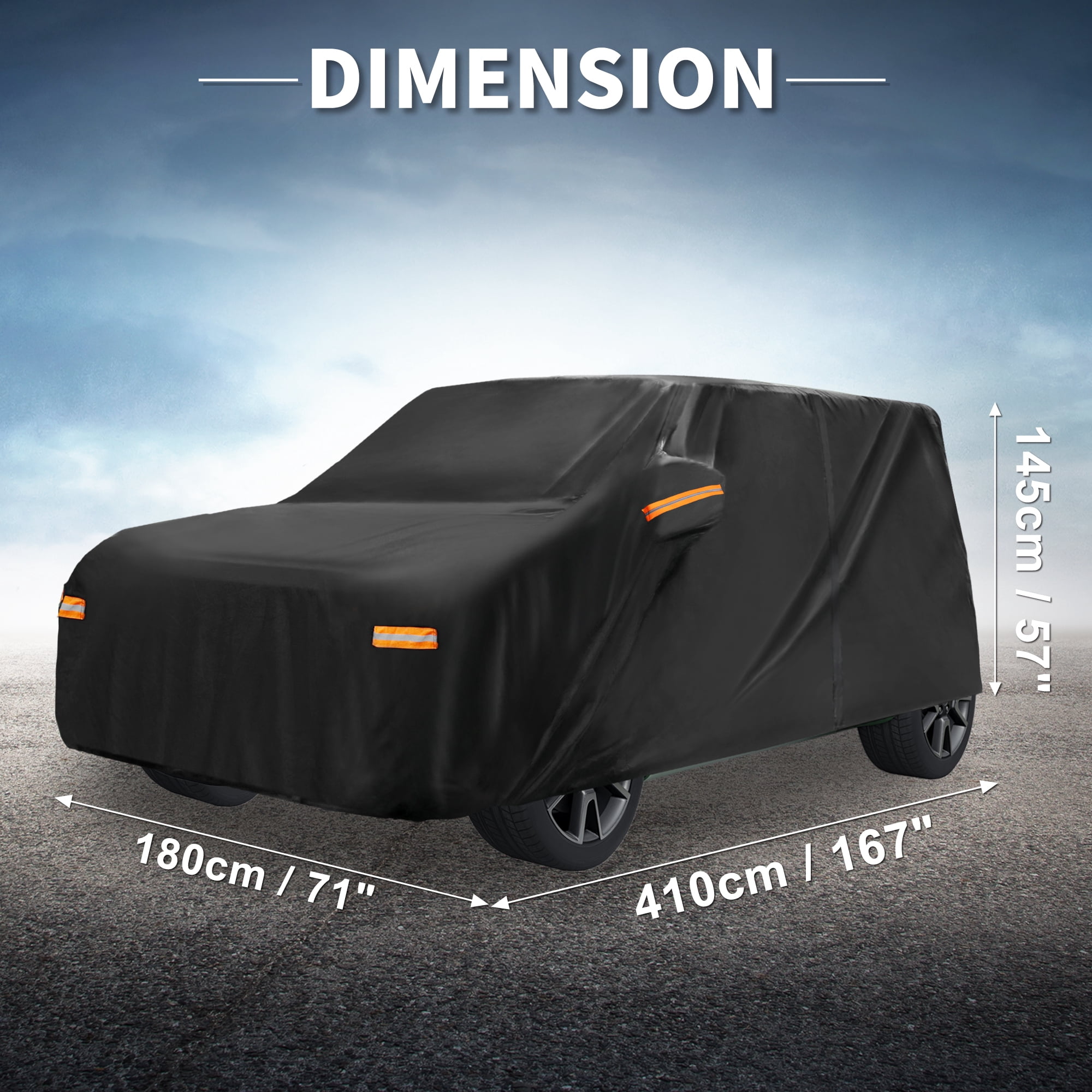 Unique Bargains Full Car Cover Black for Kia Soul Aluminum Film 167"x71"x57"