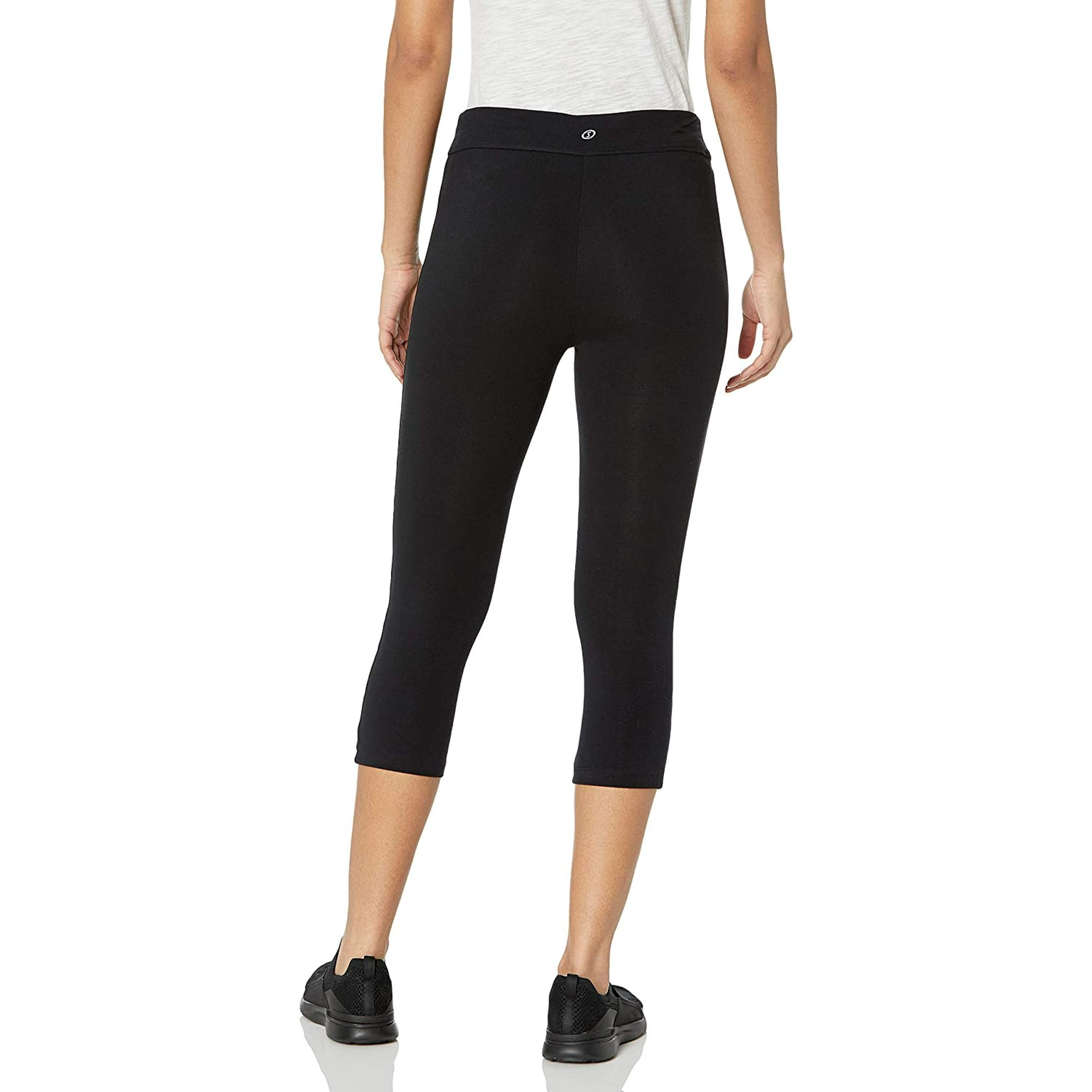 Yeashow Women s Plus Size Capri Legging Black