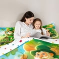 thumbnail image 4 of Feelyou Kawaii Gnome Kids Bedding Comforter Set 7pcs, Western St. Patrick's Day King Bedding Sets, Green Shamrock Reversible Bed Sheets, Ultra Soft Bedroom Decor, 4 of 8