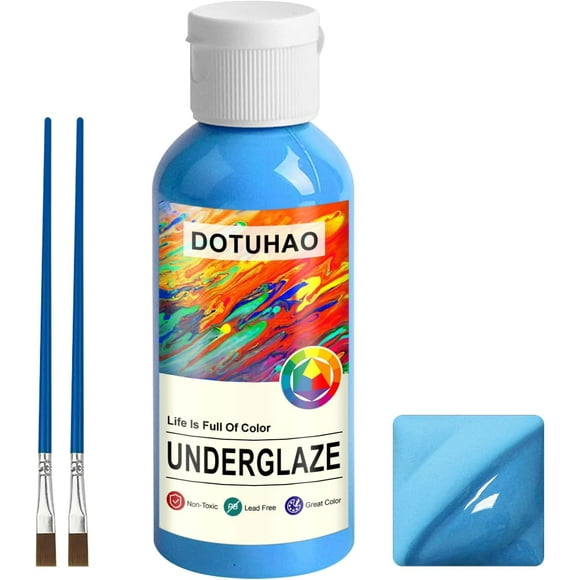 Ceramic Underglaze Paint Rock paints, art supplies, brushes and Pigments Non-Toxic Paint Ceramic Underglaze Paint Metal Acrylic paints Artist (Blue,60ml)