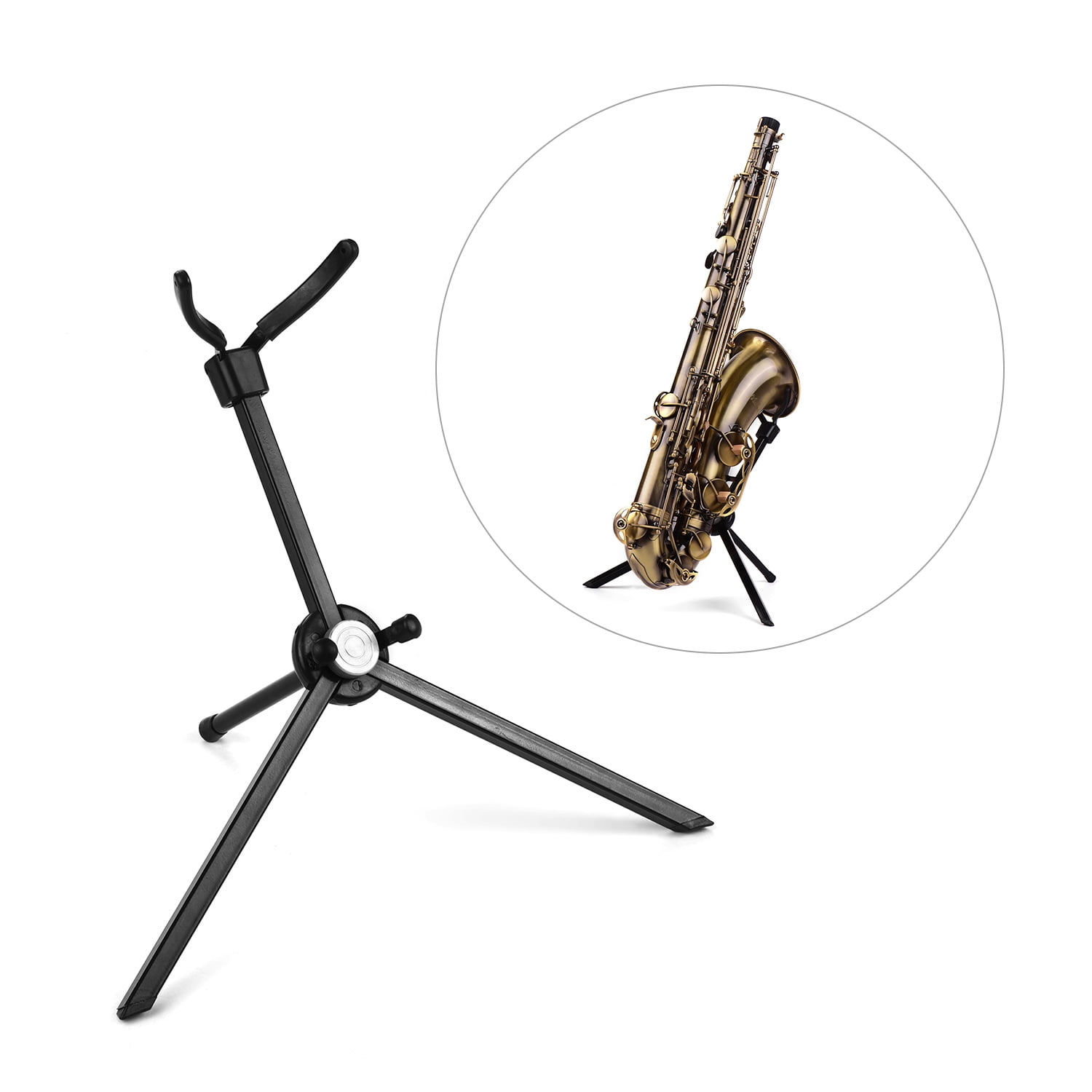Portable Tenor Saxophone Stand Sax Floor Stand Holder Stainless Steel
