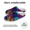 thumbnail image 6 of Fotbe Colorful Tropical Leaves Pattern Women's Fuzzy Curly Fur Memory Foam Loafer Slippers Indoor Outdoor Slippers Winter Home Shoes-42/43, 6 of 7