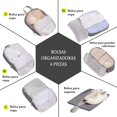 thumbnail image 3 of Juego de 6 bolsas organizadoras de viaje con compresión, Organizadores de Viaje para Equipaje con Doble Cierre, Ahorra Espacio, Impermeable Organizador de Maleta, para Ropa, Equipaje (Gris), 3 of 4