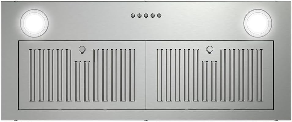 Streamline 28 in. Sacchi Ductless Insert Range Hood in Brushed Stainless Steel with Baffle Filters, Push Button Control, LED Lights