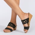 thumbnail image 5 of TSADFHJI Women Slippers Size 8 Wide Women Shoes with Rhinestones Fashionable Wedge Heels and Comfortable Women Sandals Slippers for Women with Arch Support Ons Black 7, 5 of 7