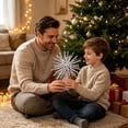 thumbnail image 7 of Christmas Tree Topper, 11.8 in x 9.4 in x 9.4 in, Iron, for Shelf, Mantel and Table Display, Silver, 7 of 7