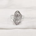thumbnail image 2 of Natural Herkimer Diamond Ring, Rough Herkimer Diamond Ring, Birthstone, 3 Doted Band, 925 Sterling Silver, Womens Ring, Christmas, Thanksgiving, Handmade, Statement Jewelry, Rough Gemstone Jewelry, 2 of 6