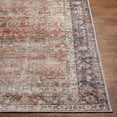 thumbnail image 4 of Hauteloom Kemer Machine Washable Area Rug for Living Room, Vintage Distressed Faded - Oriental Bohemian Floral Carpet - Pet Friendly - Terra Cotta, Brick Red, Dark Blue - 5'3" x 7', 4 of 19