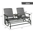thumbnail image 2 of Gymax Patio 2-Person Glider Rocking Char Loveseat Garden w/ Tempered Glass Table Grey, 2 of 10