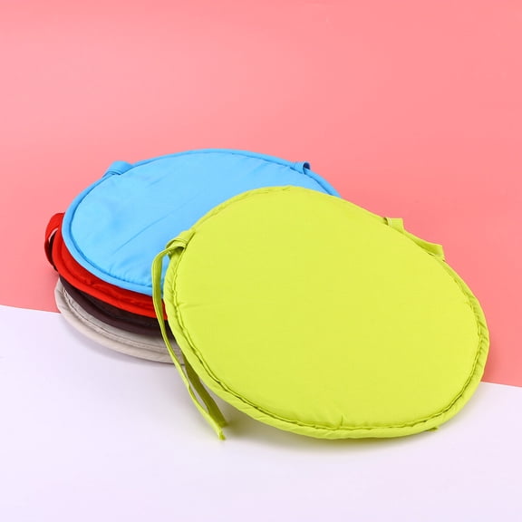 OUNONA Yellow Round Chair Cushion with Polyester Cover and Sponge Padding, Non- Bottom for Comfortable Home Seating