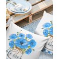 thumbnail image 2 of Pack of 2 Outdoor Pillow Covers, Myosotis Forget Me Not Flower in Glass Bottle Blue Plaid Waterproof Square Throw Pillowcase Cushion Decorative Pillow Covers for Couch Patio Tent, 24x24 in, 2 of 6