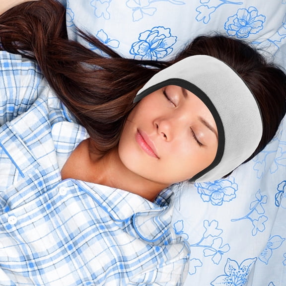 KALLORY Grey Adjustable Ear Covers for Sleeping with Noise Cancelling and Plush Lining for Comfortable Wear