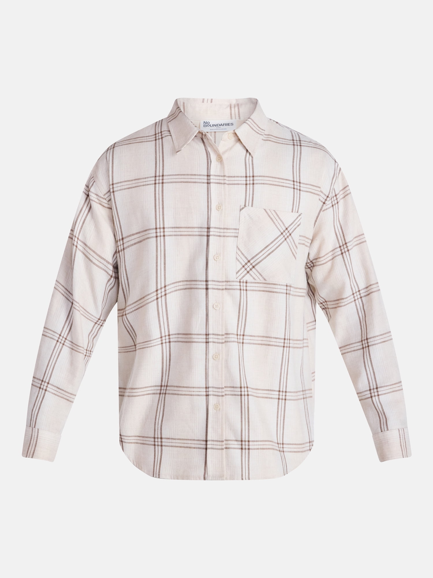 No Boundaries Flannel Cotton Shirt, Women's XXS-XXL