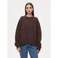 thumbnail image 4 of Women'S Sweater Crew Neck Long Sleeve Pullover Loose Fit Soft Knit Ribbed Hem Fall Winter Outfit Coffee Color One size, 4 of 9