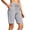 Gray women drawstring high waisted shorts a1, variant on Cagogo Women Drawstring High Waisted Bermuda Shorts with Pockets Casual Solid Lounge Pants Summer Vacation Beach Travel Workout Clothes, White M