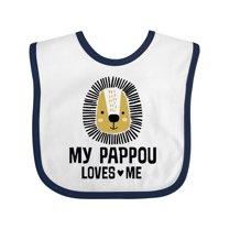 Inktastic My Pappou Loves Me Grandson Lion Boys Baby Bib