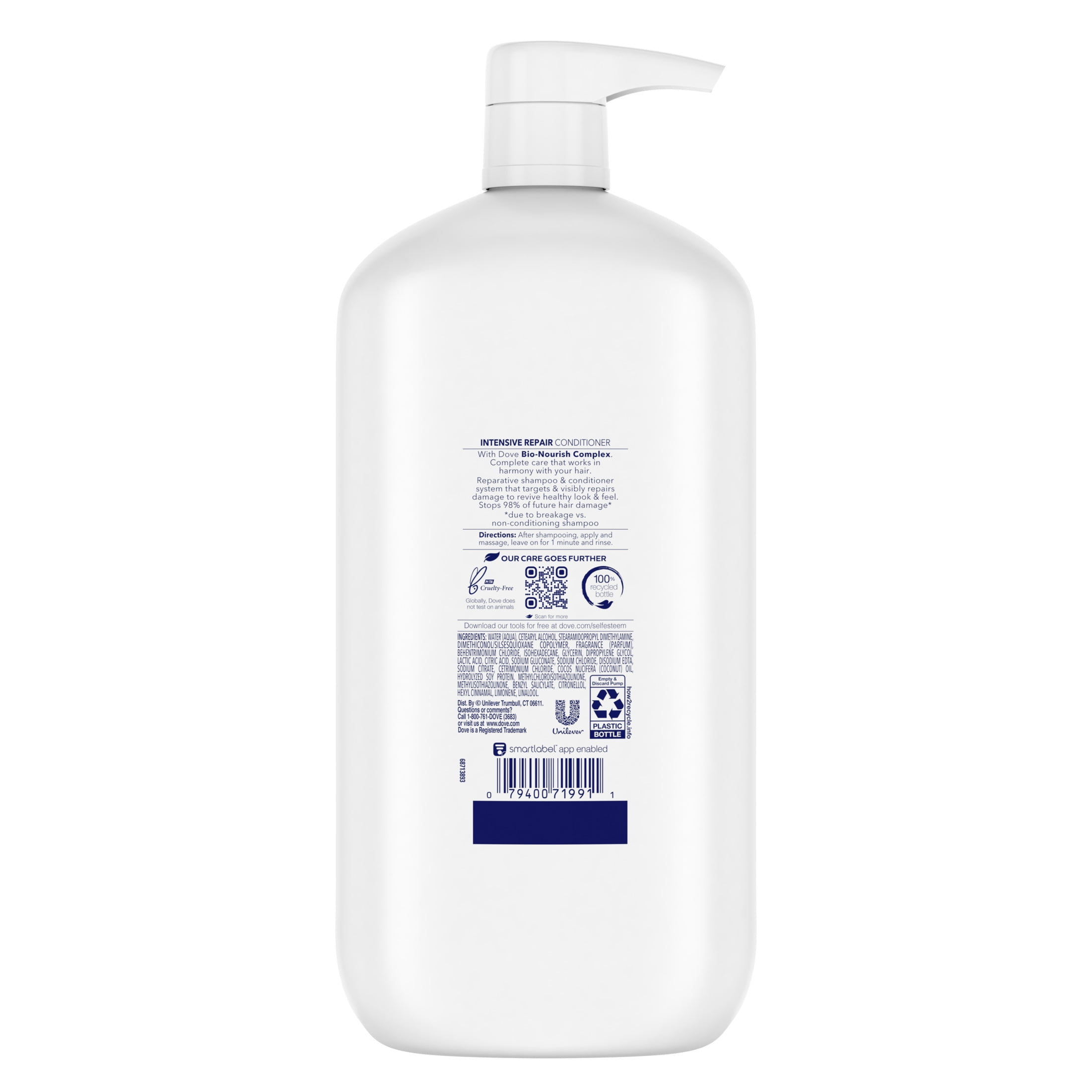 Dove Repairing Deep Conditioner, Nutritive Solutions Intensive Repair with  Keratin for All Hair Types, 31 fl oz