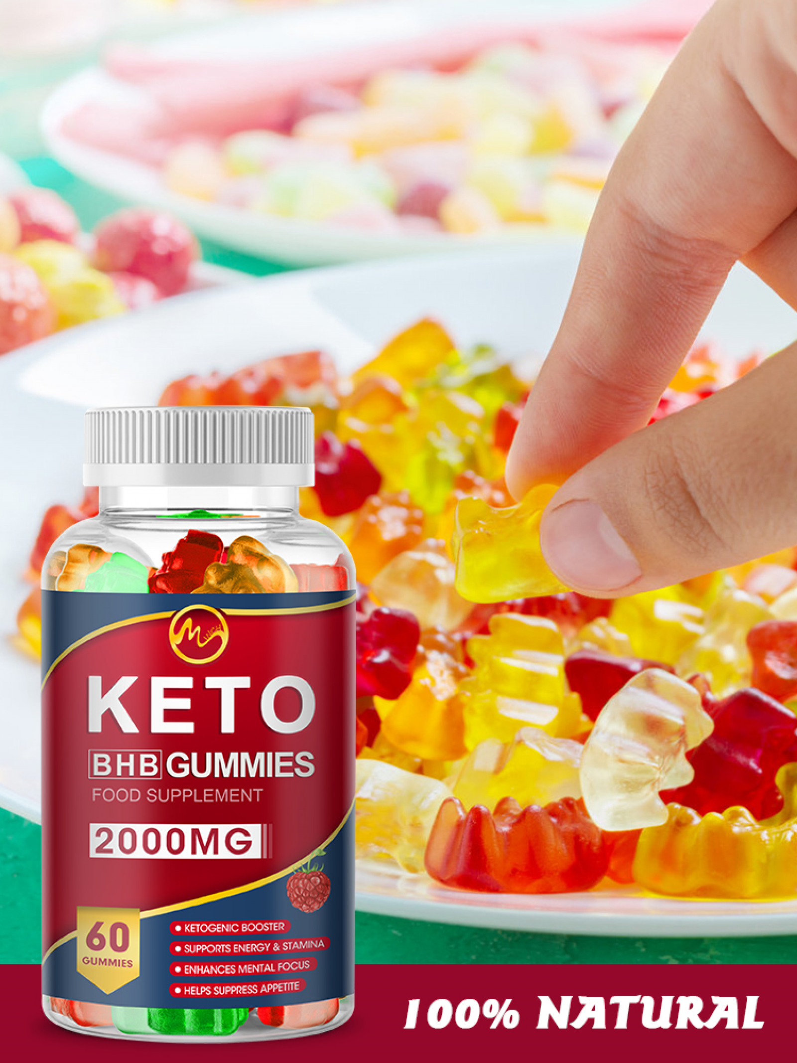 (3 Pack) Minch Keto BHB Gummies 2000mg with MCT Oil, Apple Cider Vinegar, Supply Dietary Supplement, 120 Gummies